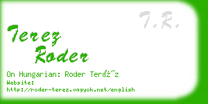 terez roder business card